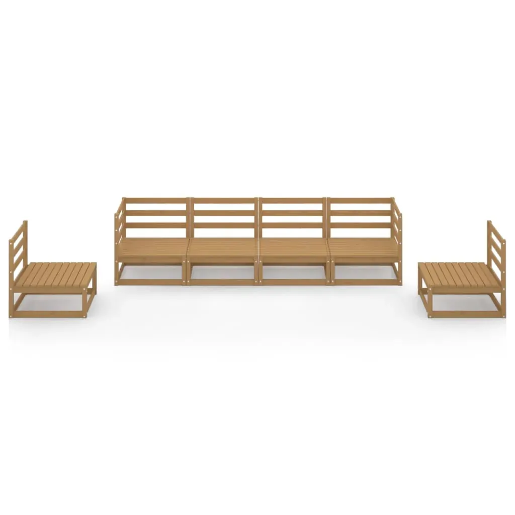 6 Piece Garden Lounge Set Honey Brown Solid Pinewood Price