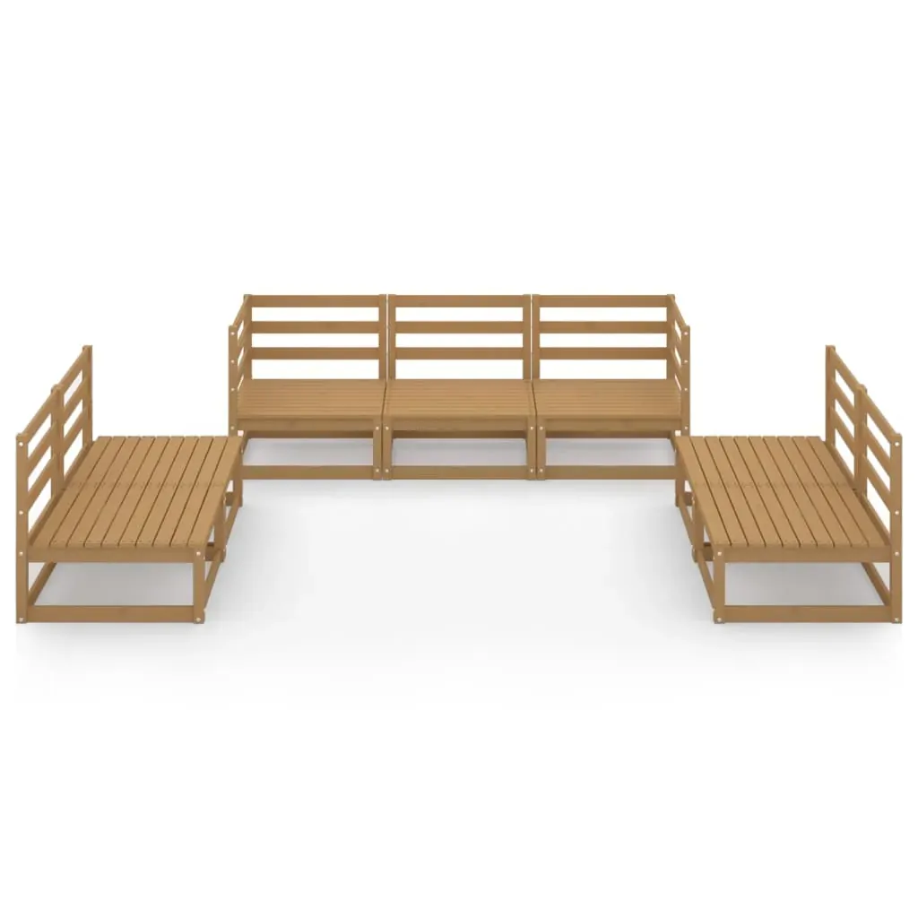 7 Piece Garden Lounge Set Honey Brown Solid Pinewood Price