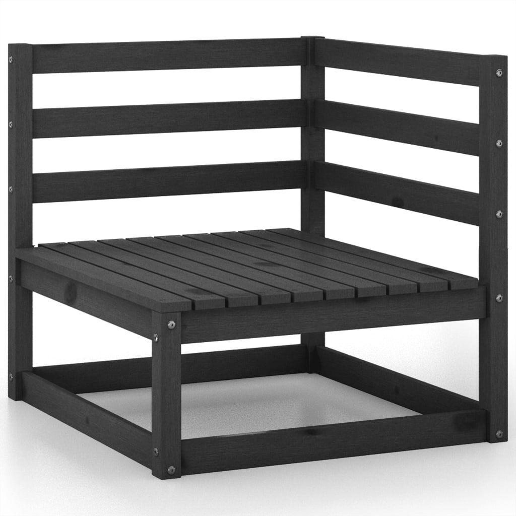 8 Piece Garden Lounge Set Black Solid Pinewood Price