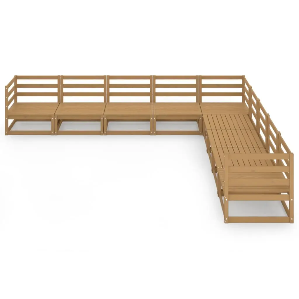 9 Piece Garden Lounge Set Honey Brown Solid Pinewood Price