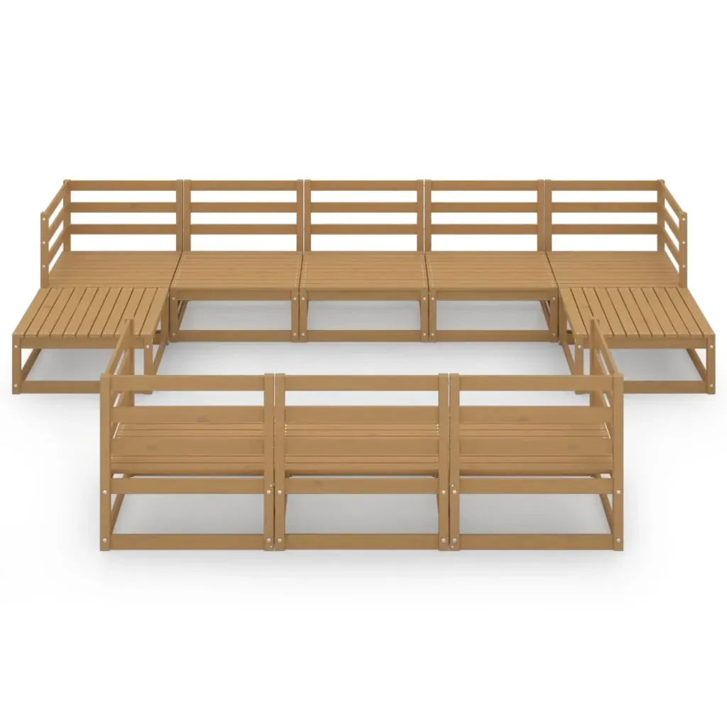 10 Piece Garden Lounge Set Solid Pinewood Price