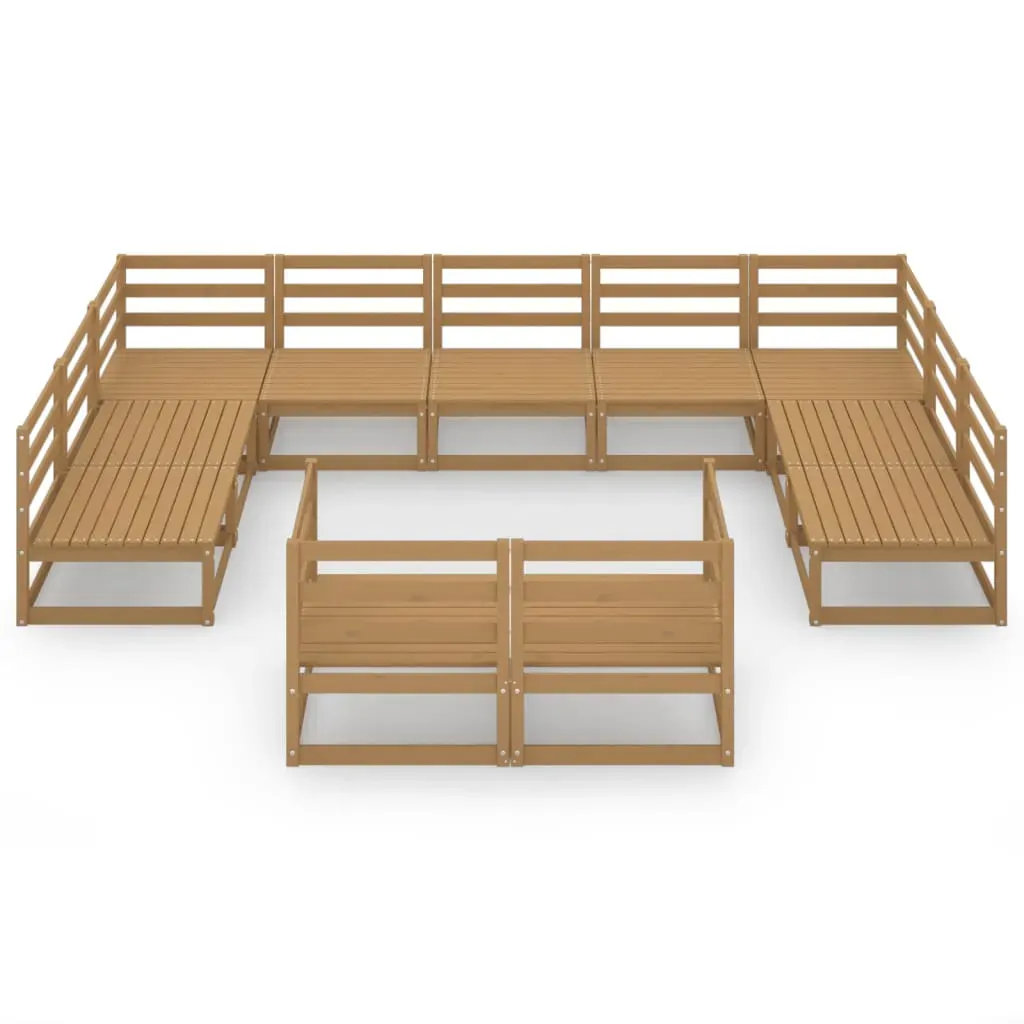 11 Piece Garden Lounge Set Solid Pinewood Price