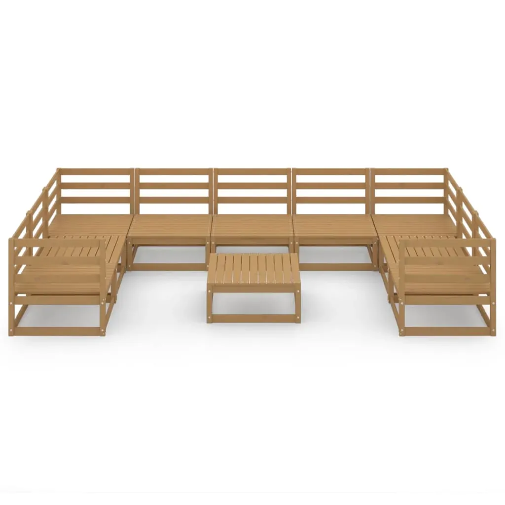 10 Piece Garden Lounge Set Solid Pinewood Price