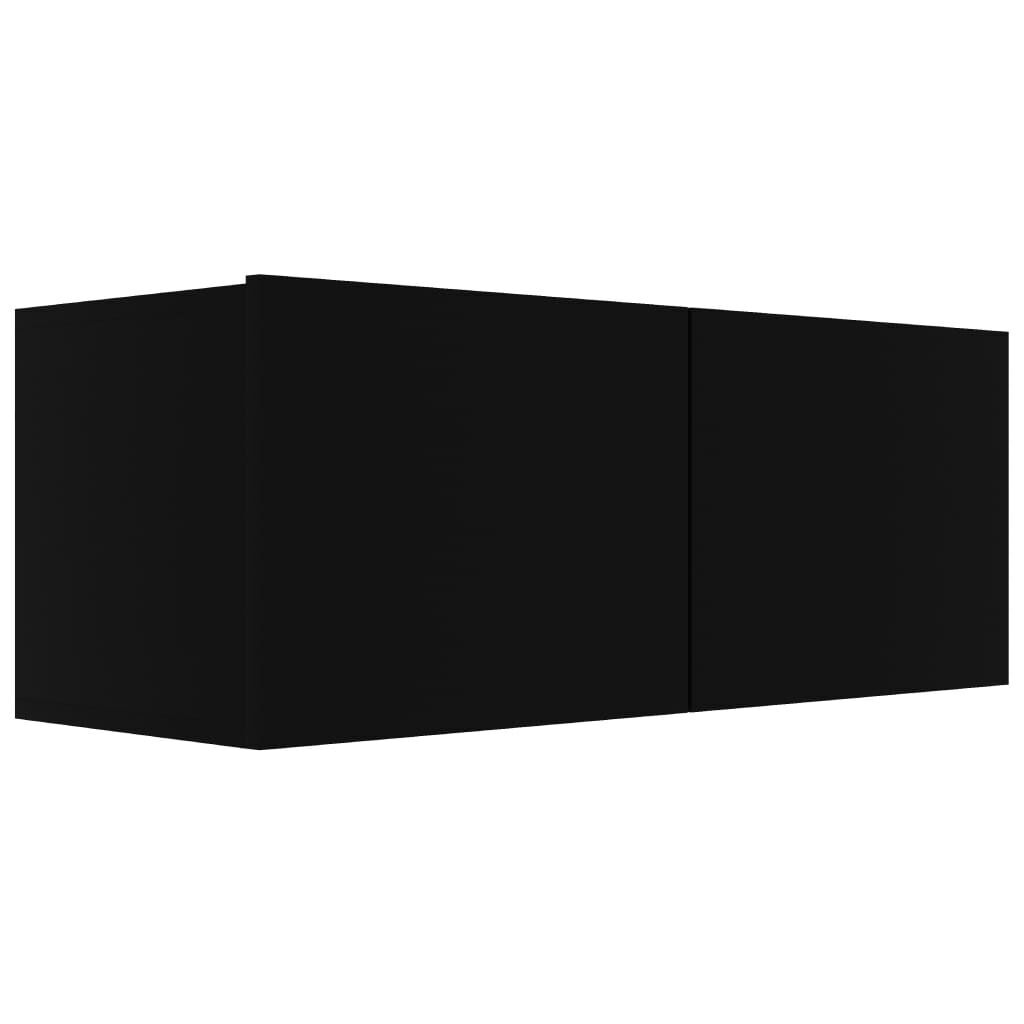 6 Piece TV Cabinet Set Black Engineered Wood Price