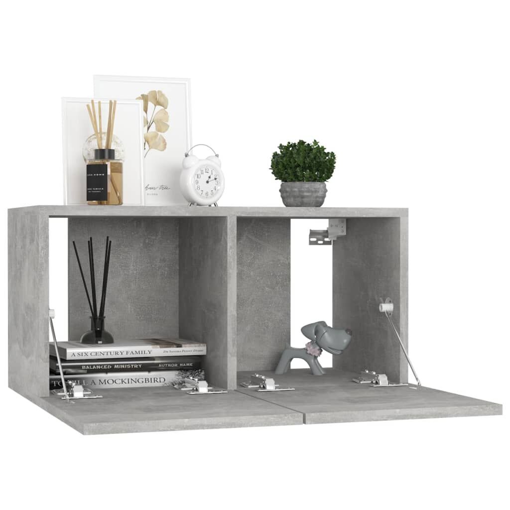 10 Piece TV Cabinet Set Concrete Grey Engineered Wood Price
