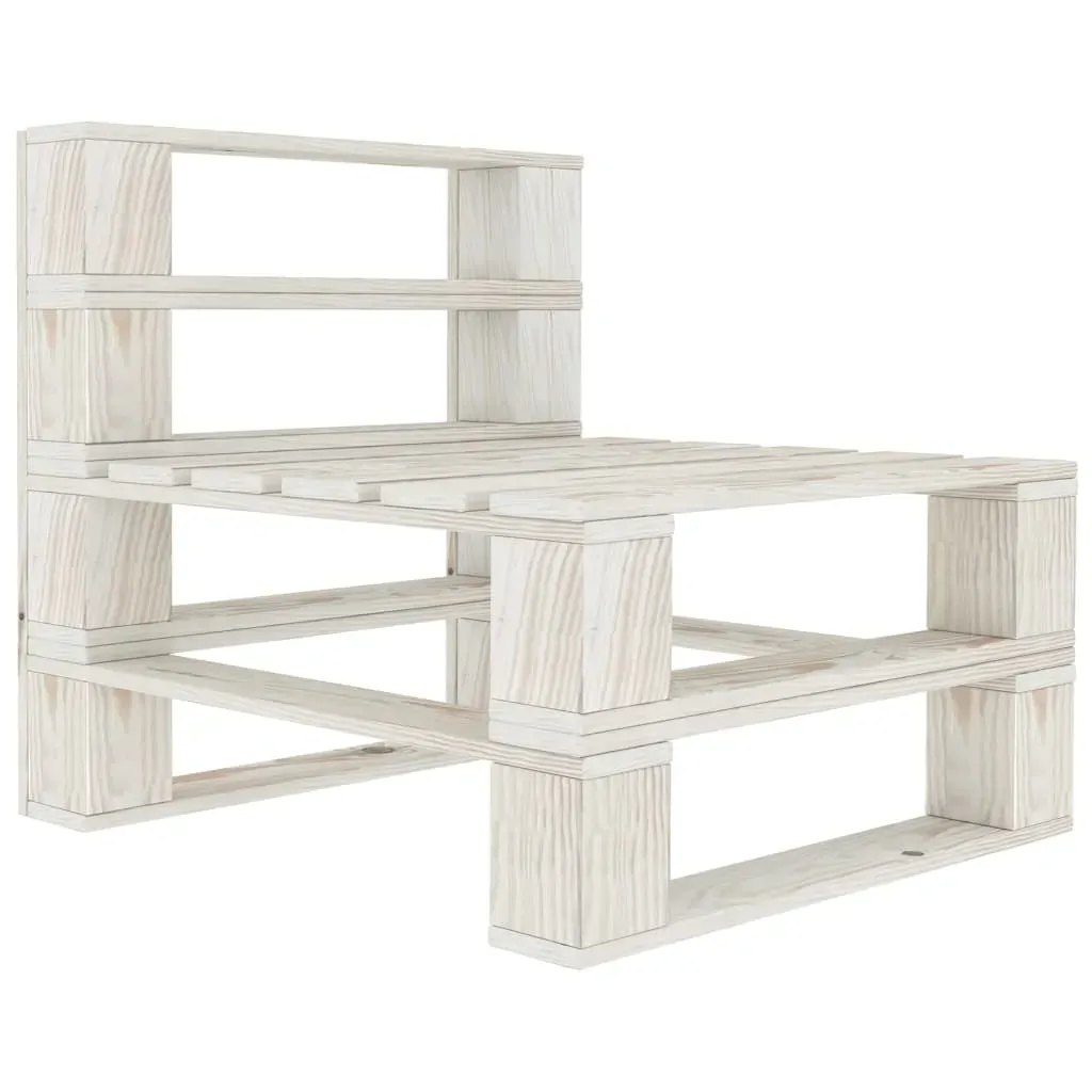5 Piece Garden Pallet Lounge Set Solid Pinewood White Price