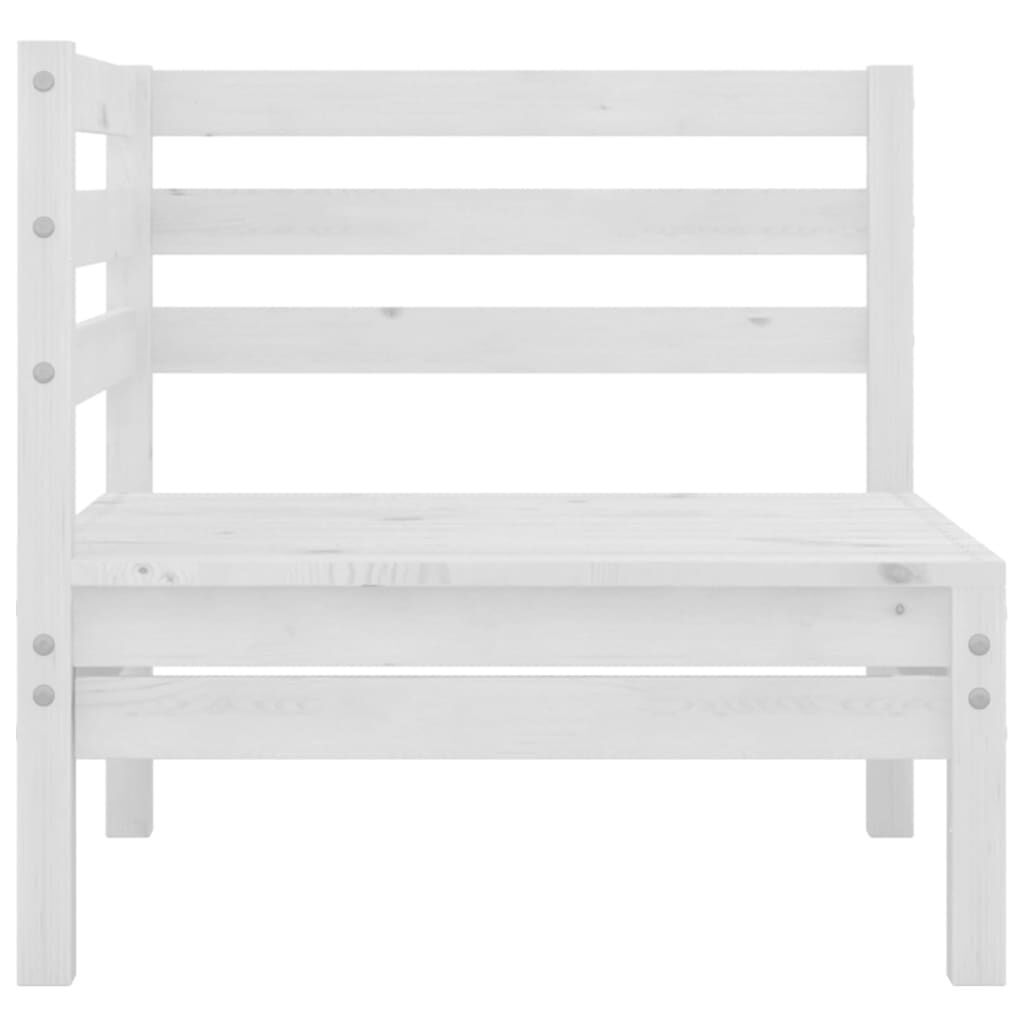 5 Piece Garden Lounge Set White Solid Pinewood Price