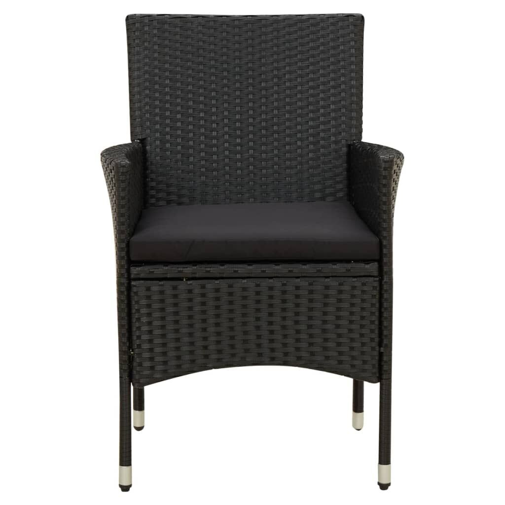 9 Piece Outdoor Dining Set with Cushions Poly Rattan Black Price