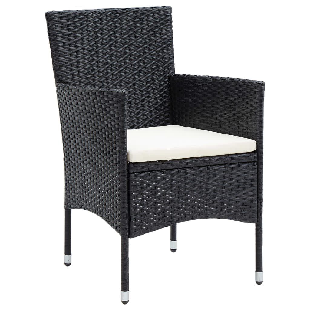 9 Piece Garden Dining Set with Cushions Poly Rattan Black Price
