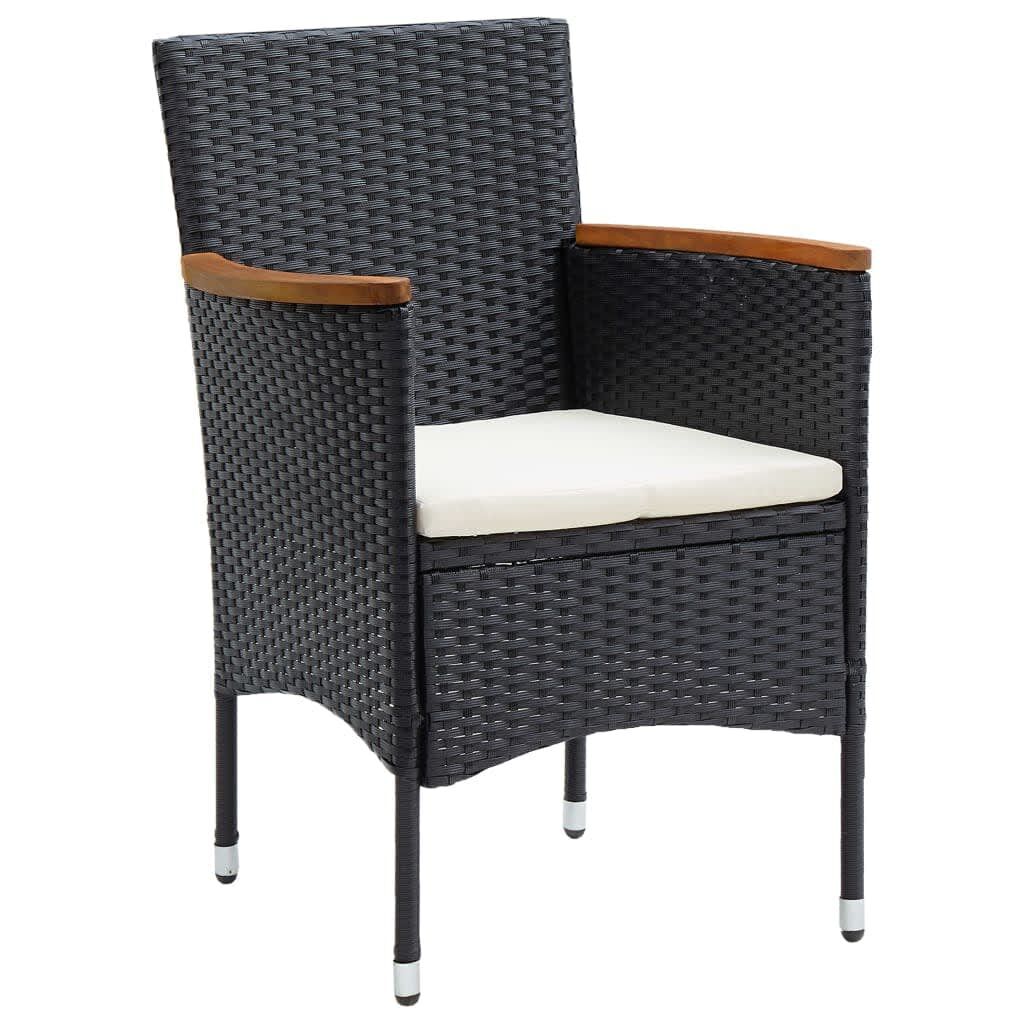 9 Piece Garden Dining Set with Cushions Poly Rattan Black Price