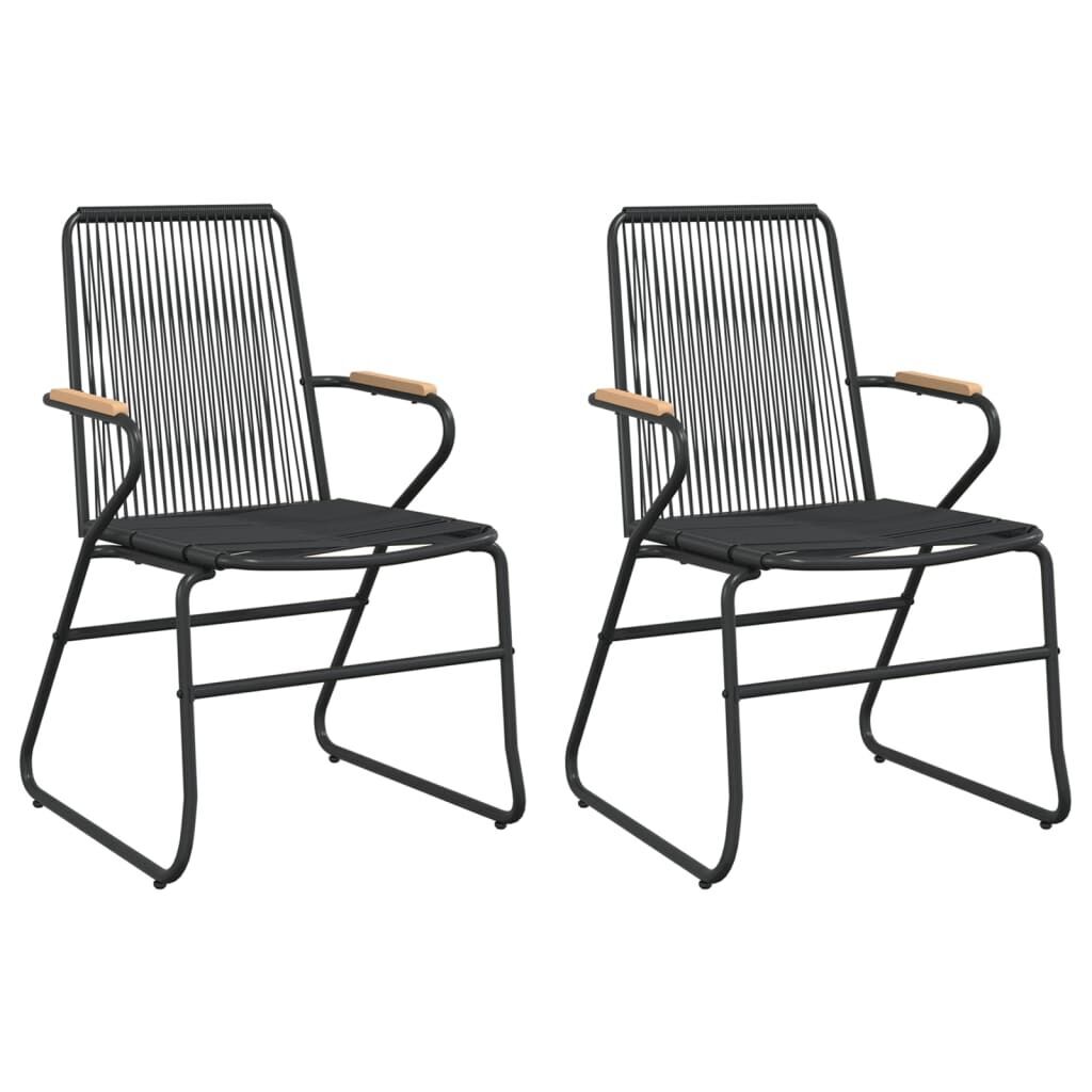 3 Piece Garden Dining Set Black PVC Rattan Price