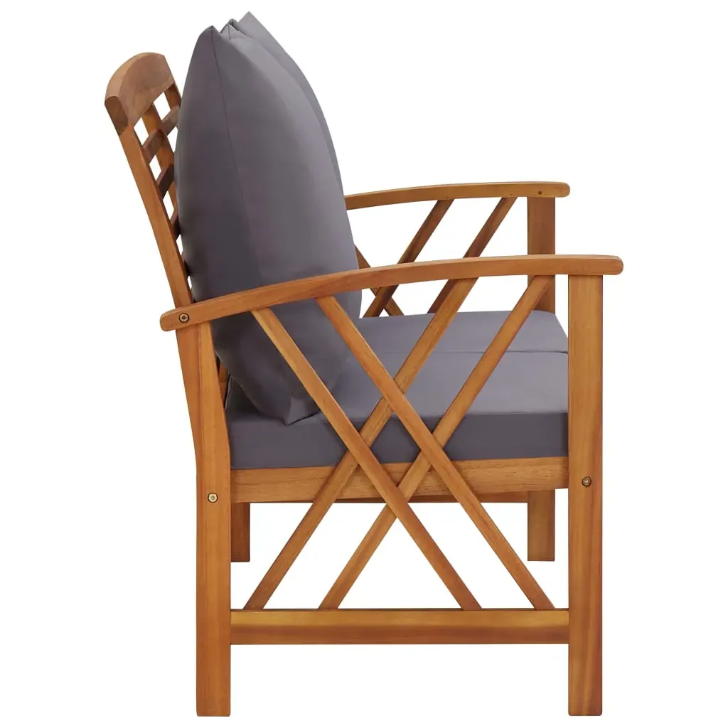 Garden Bench with Cushions 119 cm Solid Acacia Wood Price