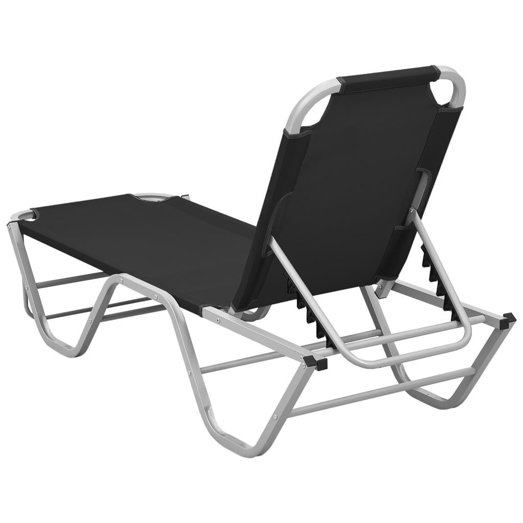 Sun Lounger Aluminium and Textilene Black Price