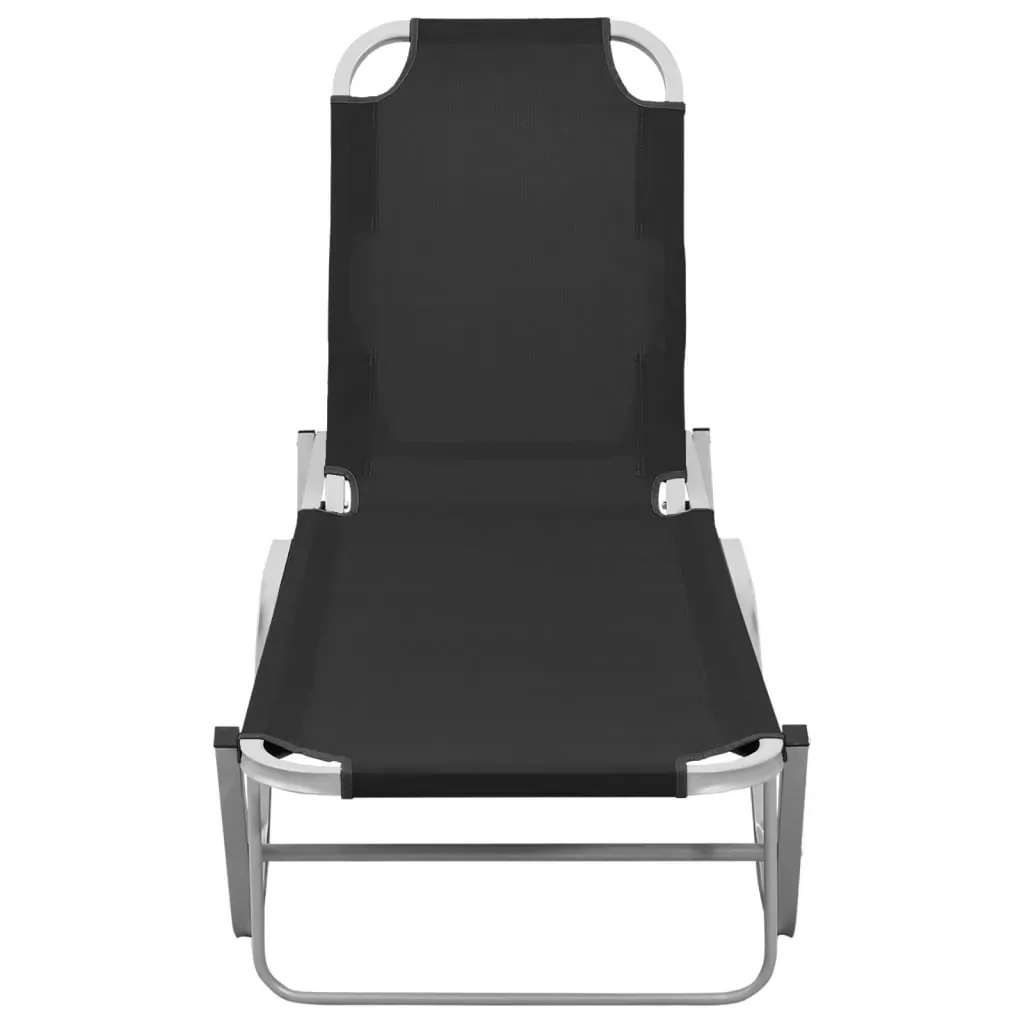 Sun Lounger Aluminium and Textilene Black Price
