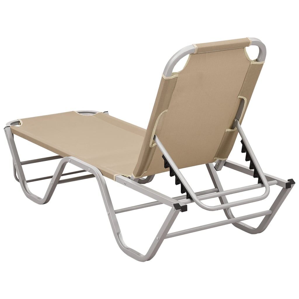 Sun Lounger Aluminium and Textilene Cream Price