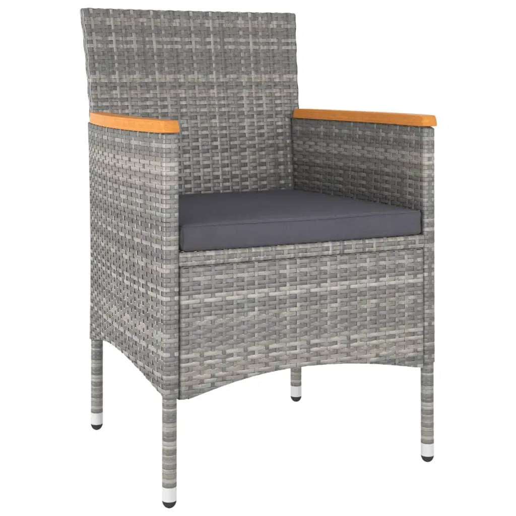 4 Piece Garden Chair and Stool Set Poly Rattan Grey Price