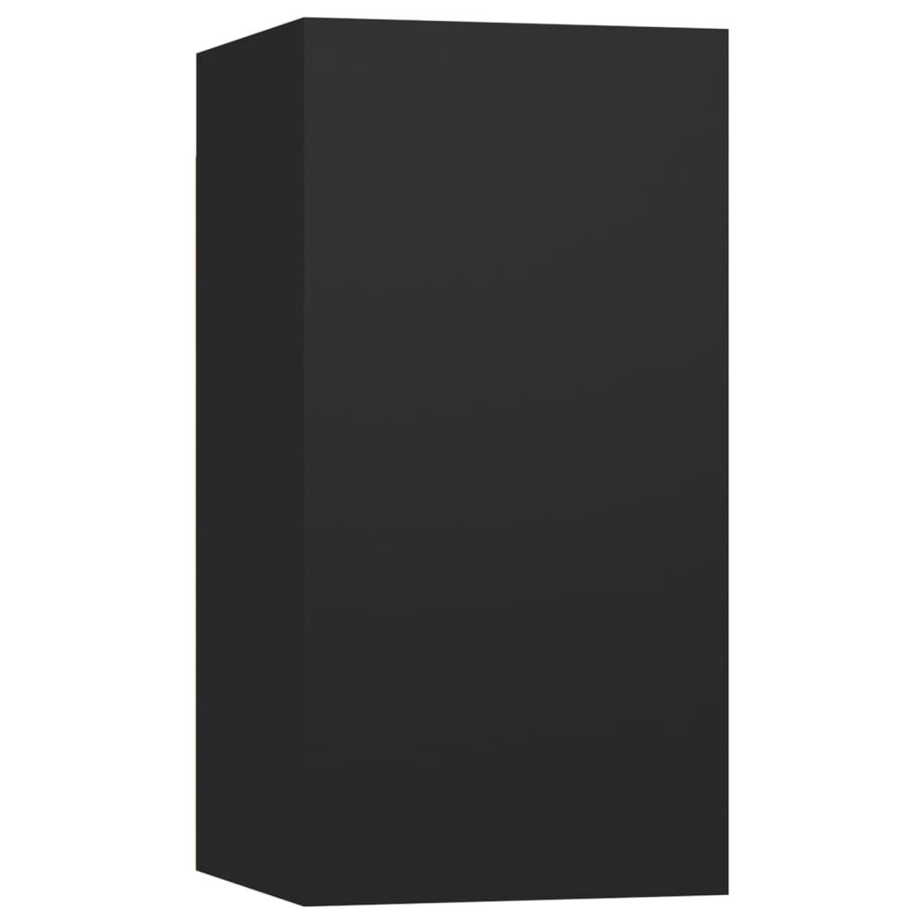 6 Piece TV Cabinet Set Black Engineered Wood Price