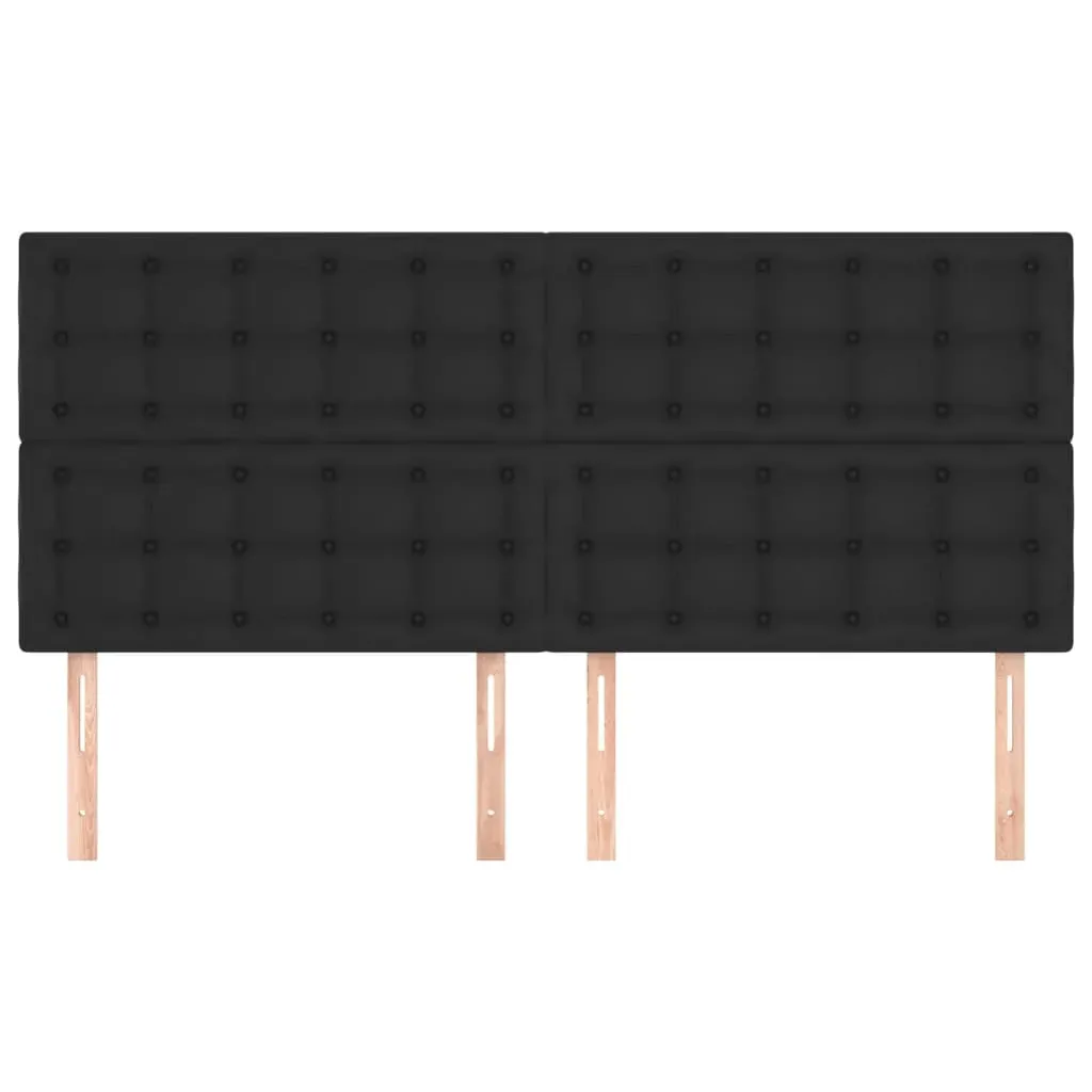 Headboards 4 pcs Black 100x5x78/88 cm Faux Leather Price