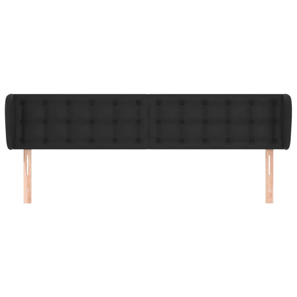 Headboard with Ears Black 203 cm Faux Leather Price