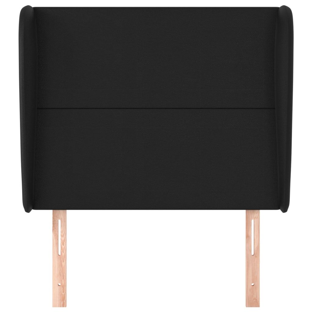 Headboard with Ears Black 103 cm Faux Leather Price