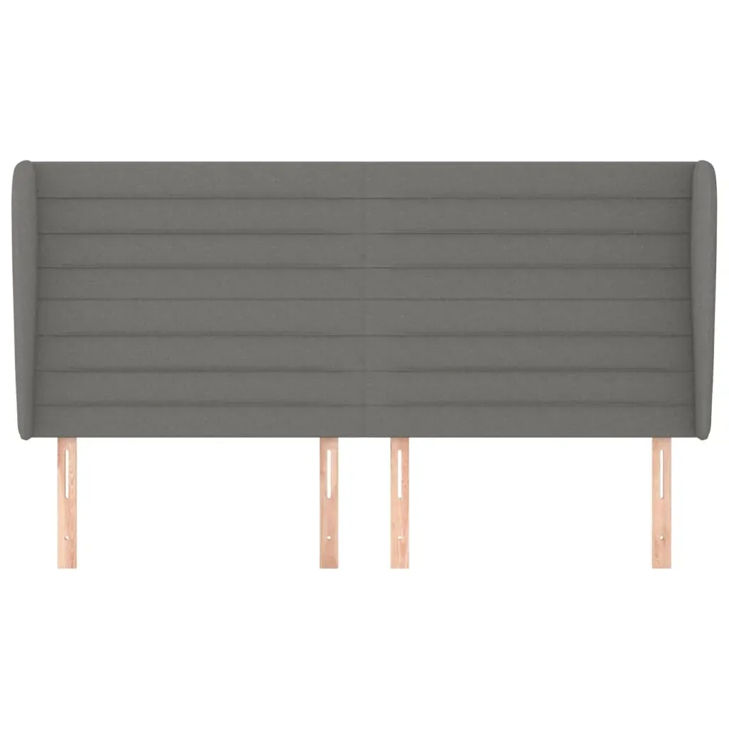 Headboard with Ears Dark Grey 203 cm Fabric Price