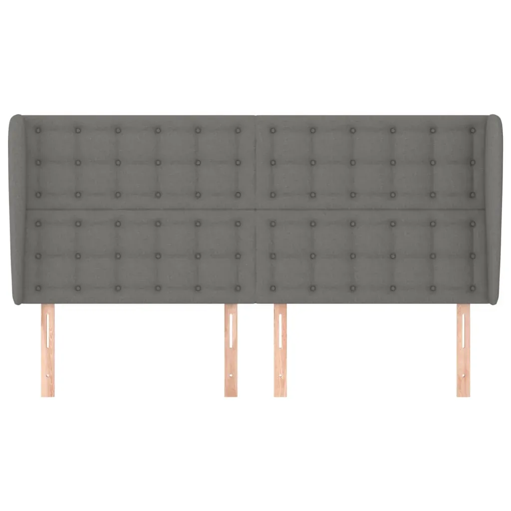 Headboard with Ears Dark Grey 203 cm Fabric Price