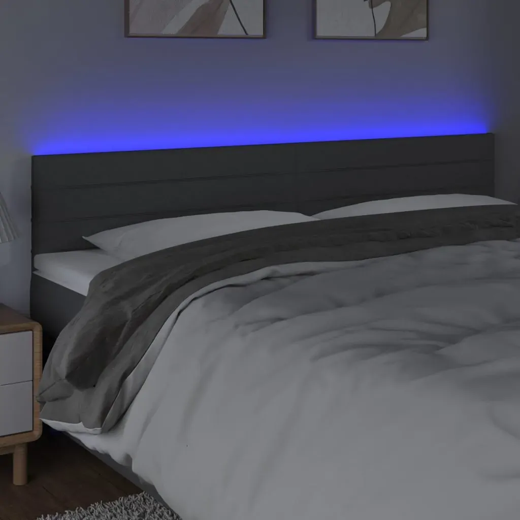 LED Headboard Dark Grey 200 cm Fabric Price
