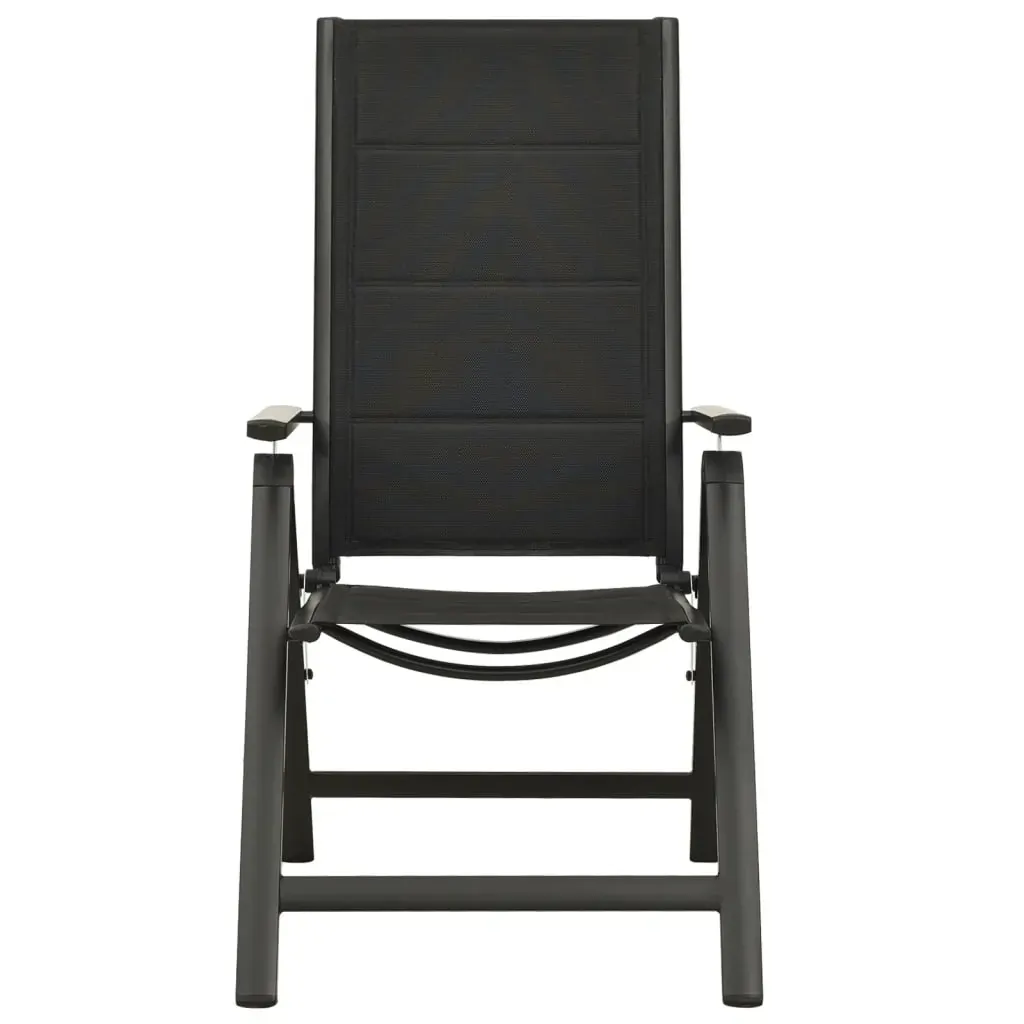 Folding Garden Chairs 2 pcs Textilene and Aluminium Black Price
