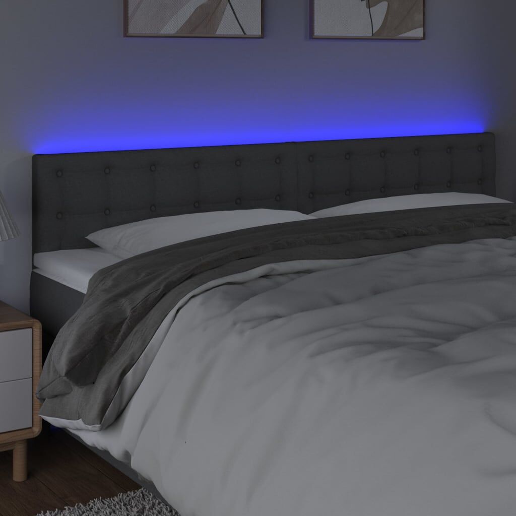 LED Headboard Dark Grey 200 cm Fabric Price
