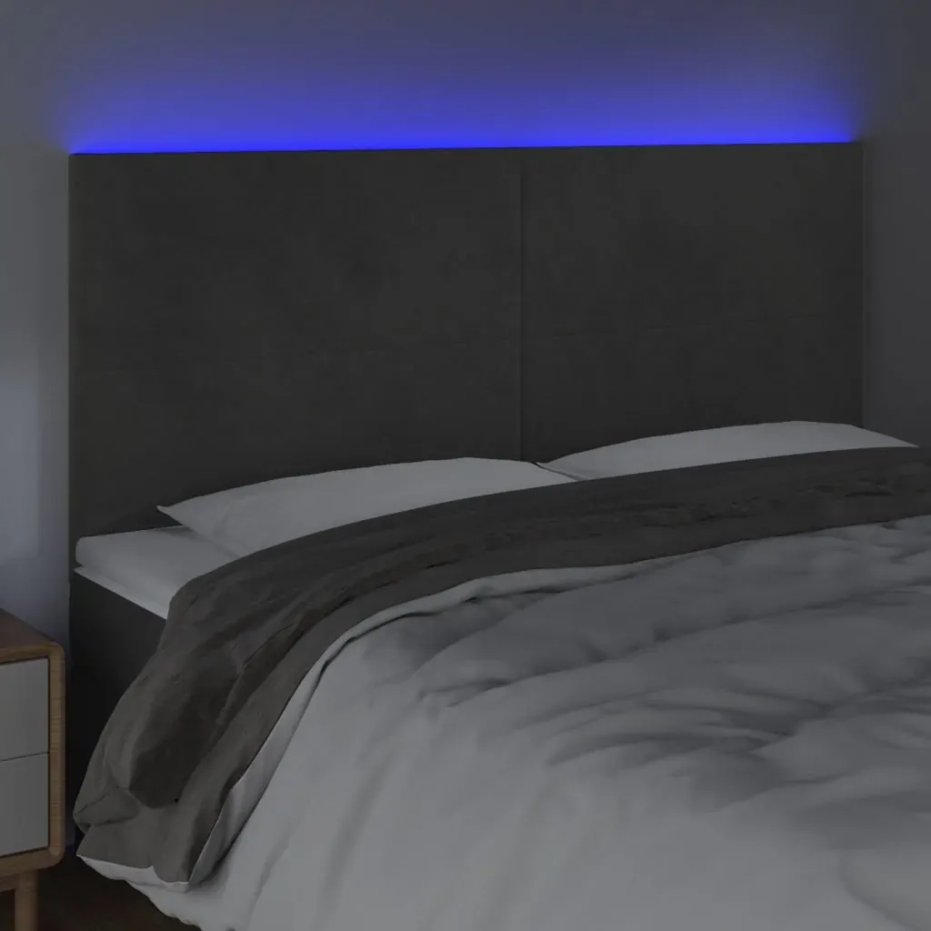 LED Headboard Dark Grey 200 cm Velvet Price