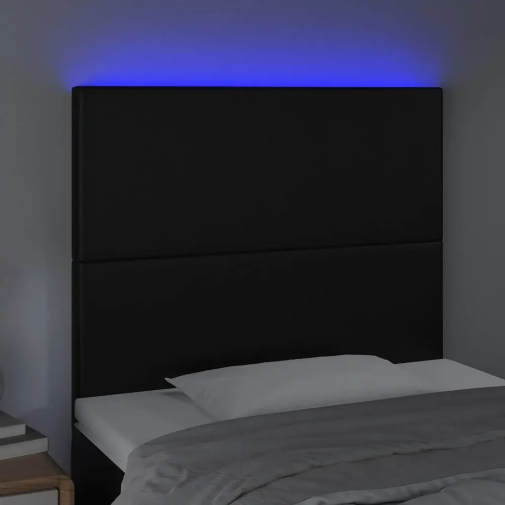LED Headboard Black 100 cm Faux Leather Price