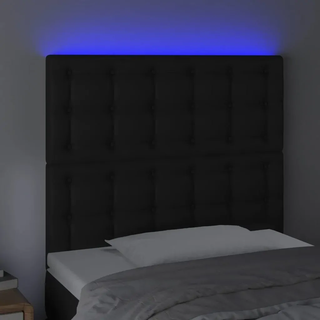 LED Headboard Black 100 cm Faux Leather Price