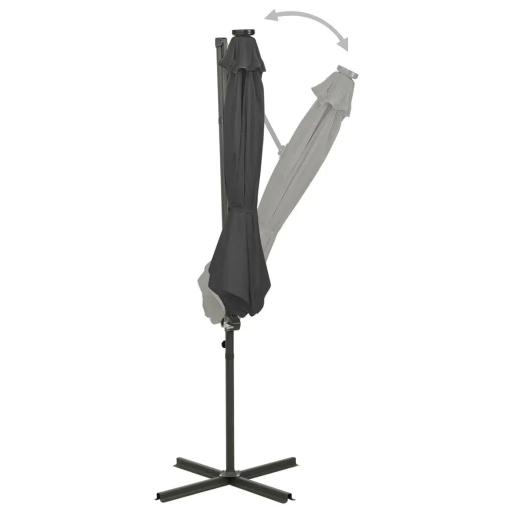 Cantilever Garden Parasol with Pole and LED Lights Anthracite 300 cm Price
