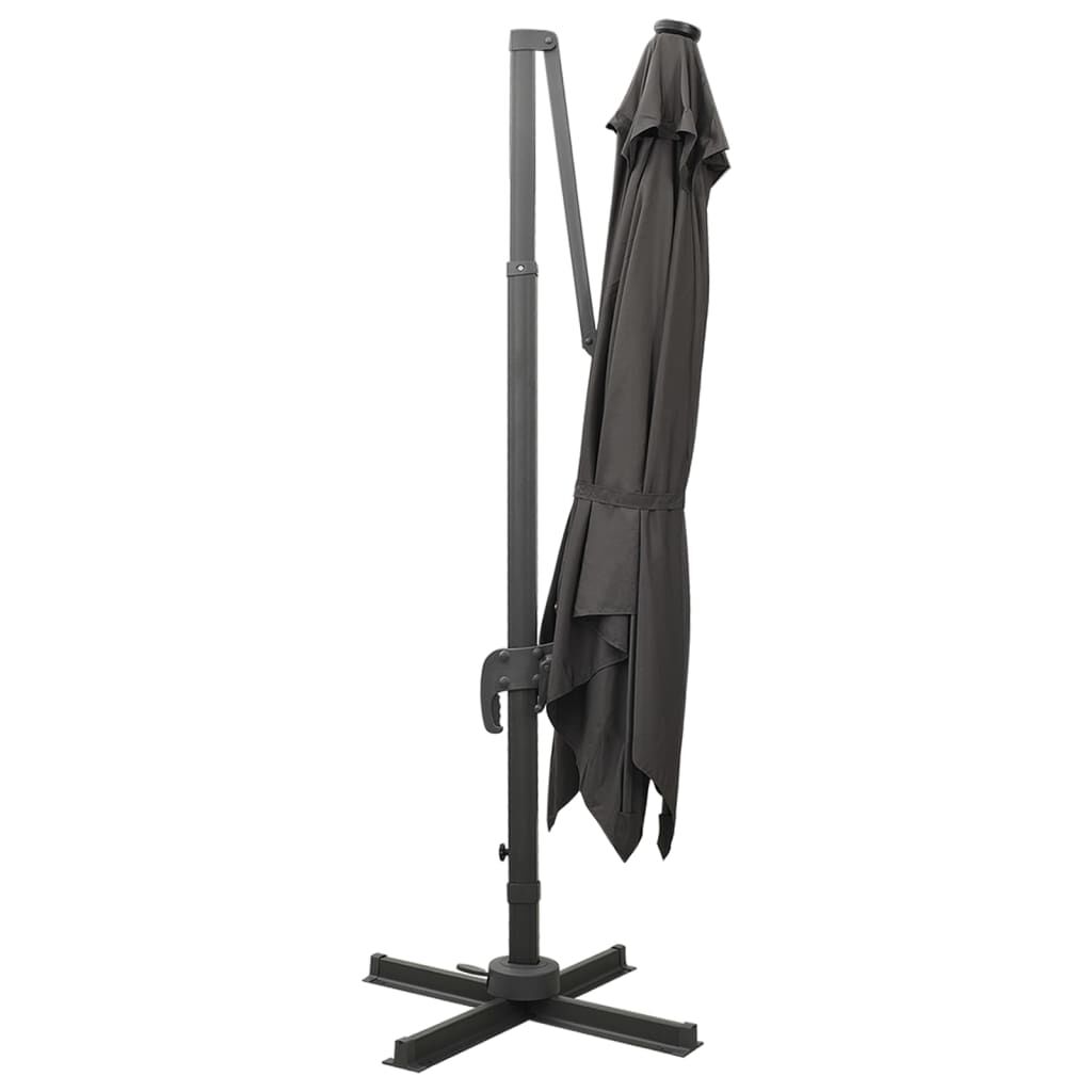 Cantilever Garden Parasol with Pole and LED Lights Anthracite 300 cm Price