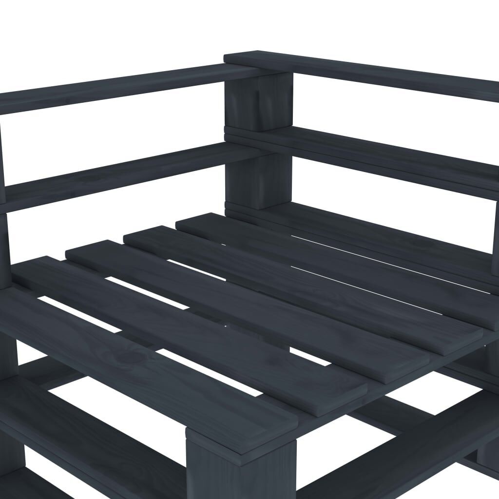 Garden Pallet Corner Sofa Wood Grey Price
