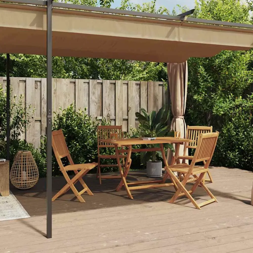 Gazebo with Curtains 6x3 m Taupe Steel Price