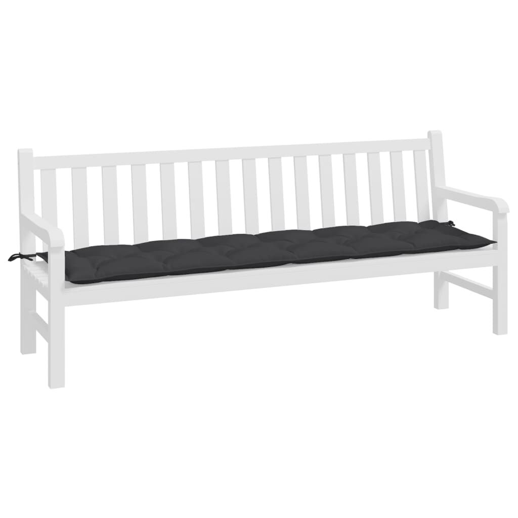 Garden Bench Cushion Black 200x50x7 cm Oxford Fabric Price