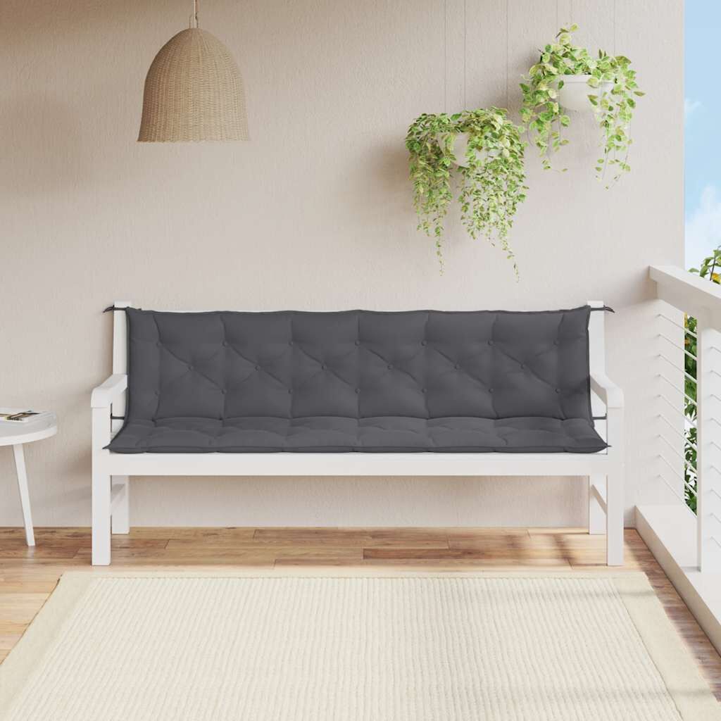 Garden Bench Cushion Anthracite 200x(50+50)x7cm Oxford Fabric Price