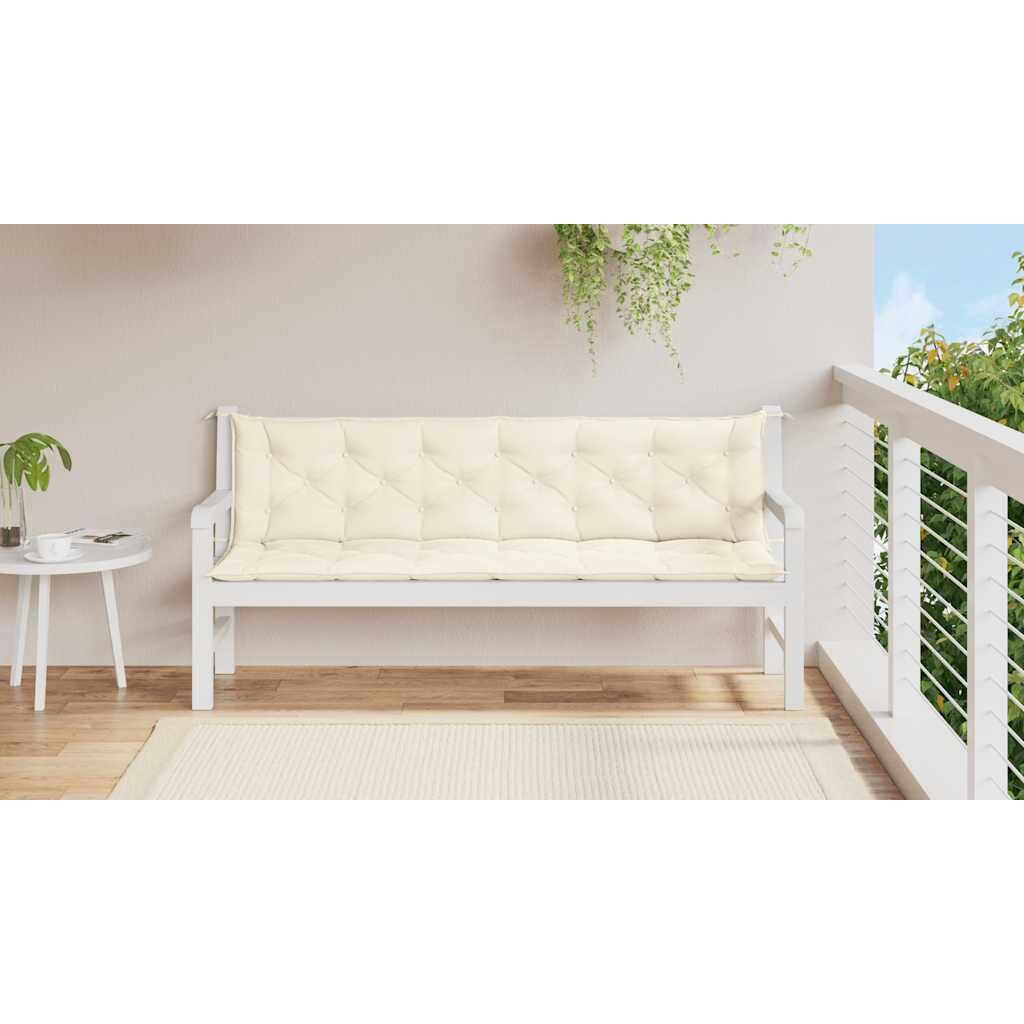Garden Bench Cushion Cream White 200x(50+50)x7cm Oxford Fabric Price