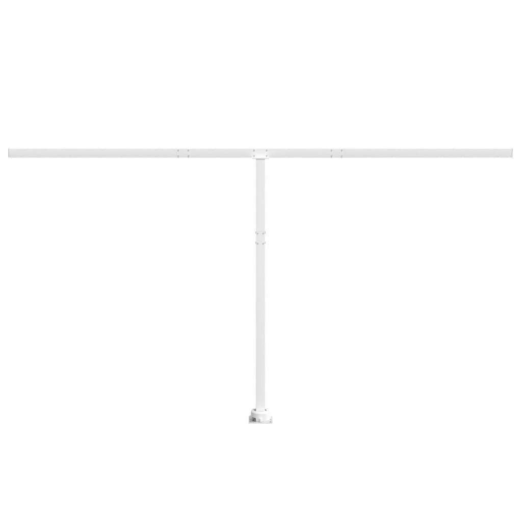 Awning Post Set White 450x245 cm Iron Price