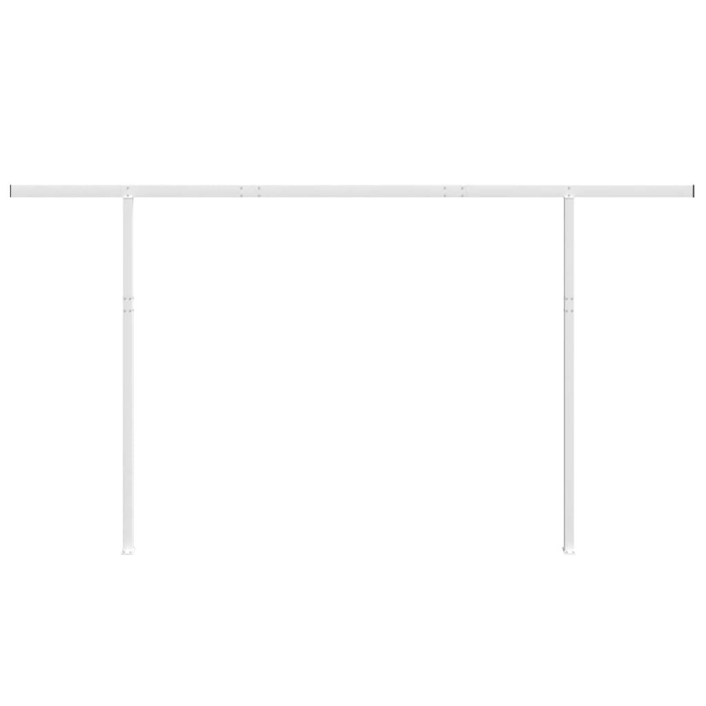 Awning Post Set White 450x245 cm Iron Price