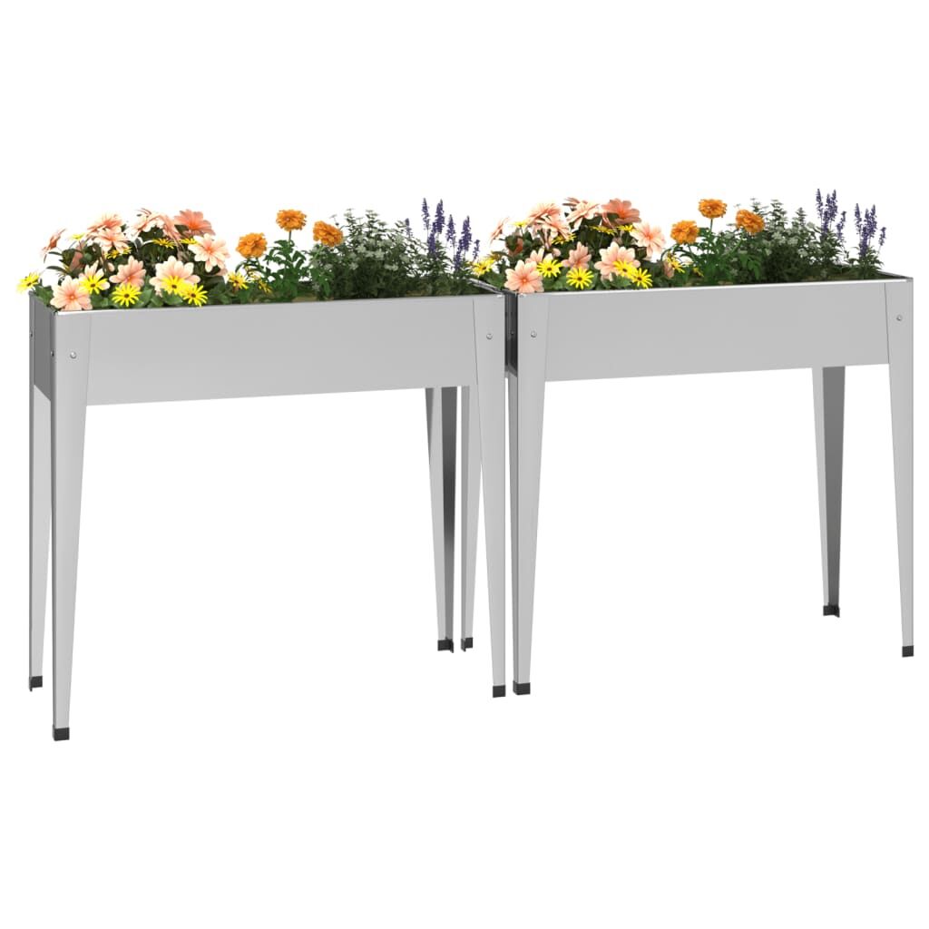 Garden Planters 2 pcs Galvanised Steel Price