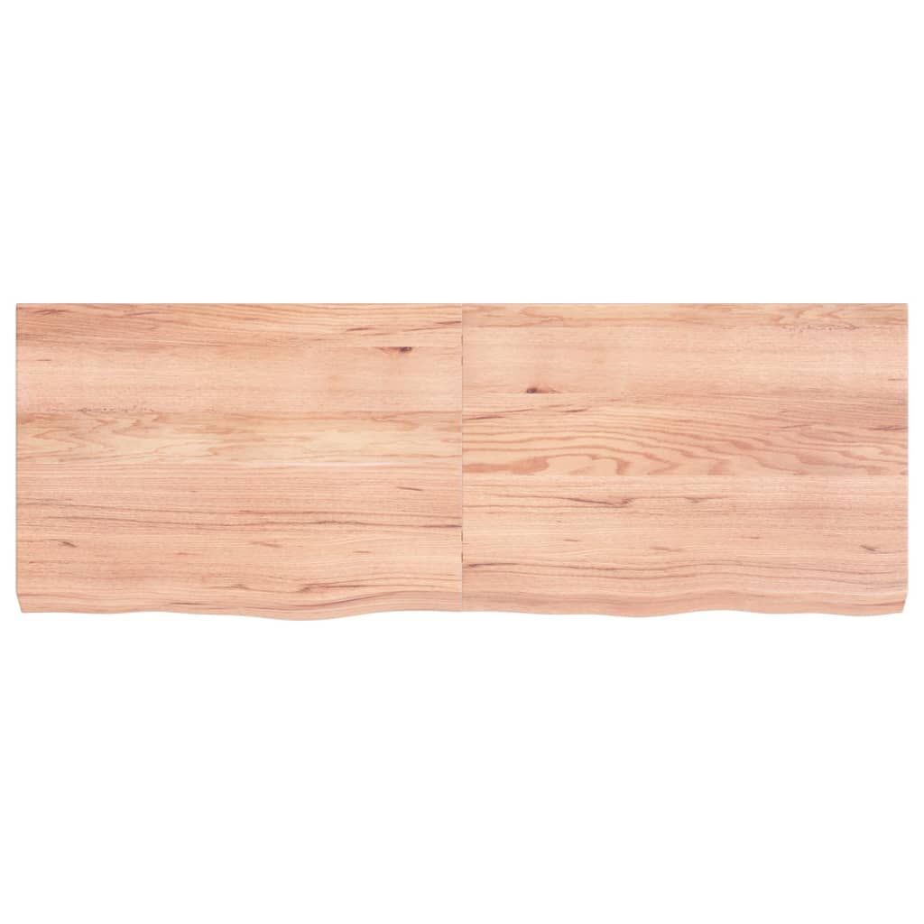 Bathroom Countertop Light Brown 140x50x6 cm Treated Solid Wood Price