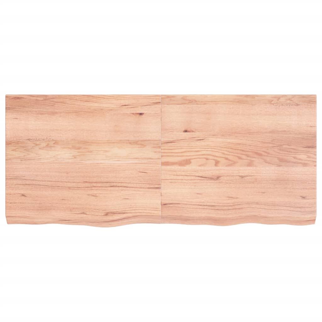 Bathroom Countertop Light Brown 140x60x6 cm Treated Solid Wood Price