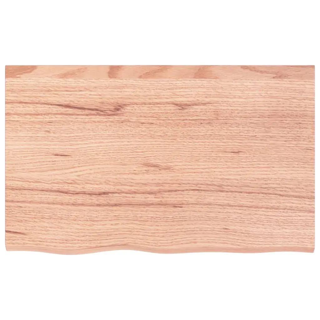 Table Top Light Brown 80x50x2 cm Treated Solid Wood Oak Price