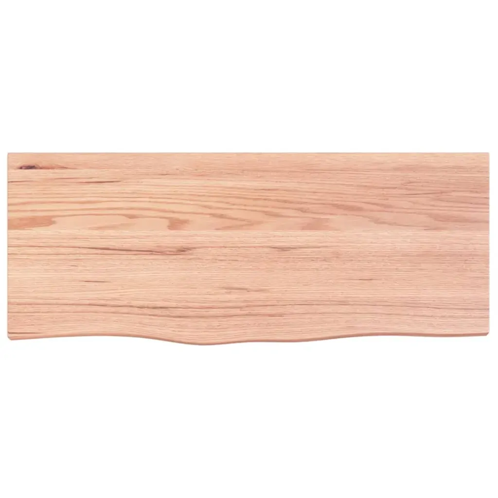 Table Top Light Brown 100x40x4 cm Treated Solid Wood Oak Price