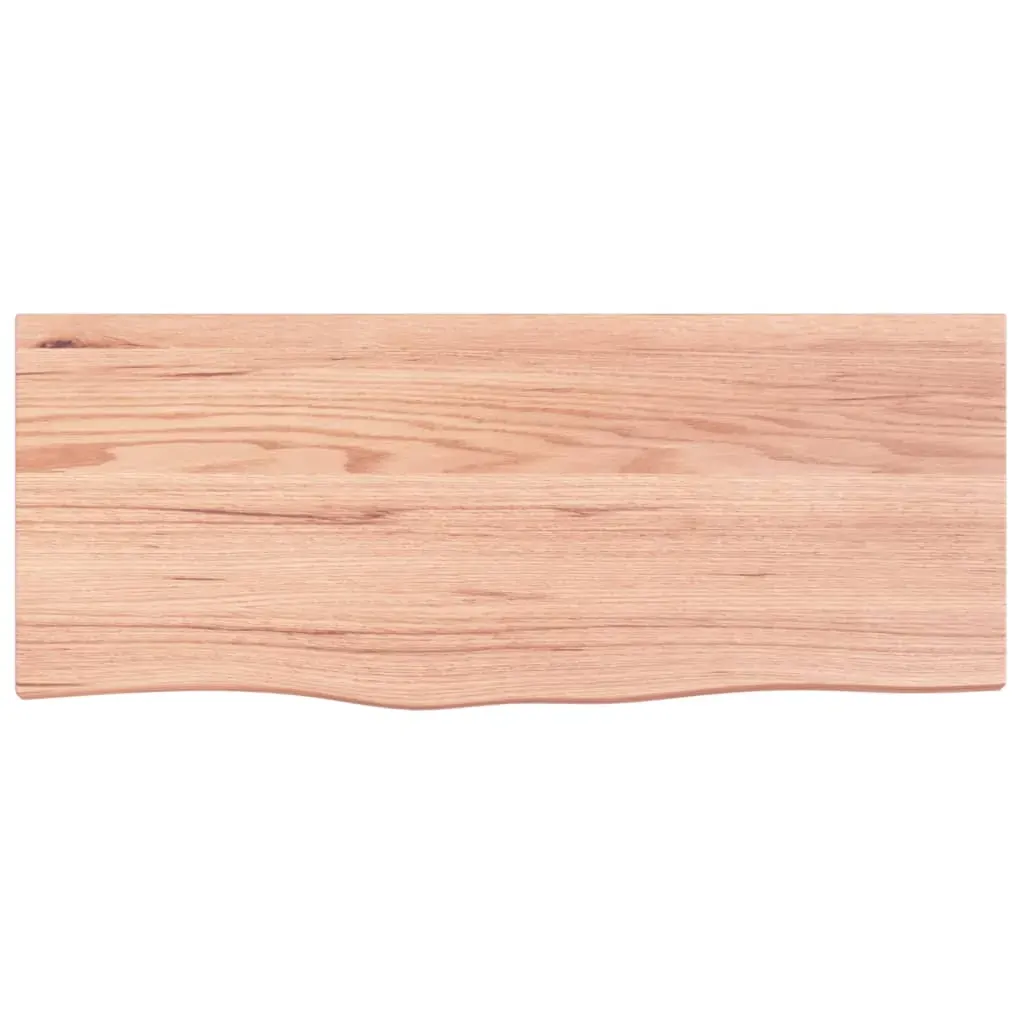 Table Top Light Brown 100x40x6 cm Treated Solid Wood Oak Price