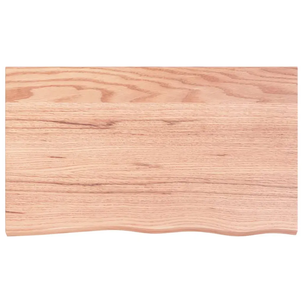 Table Top Light Brown 100x60x4 cm Treated Solid Wood Oak Price