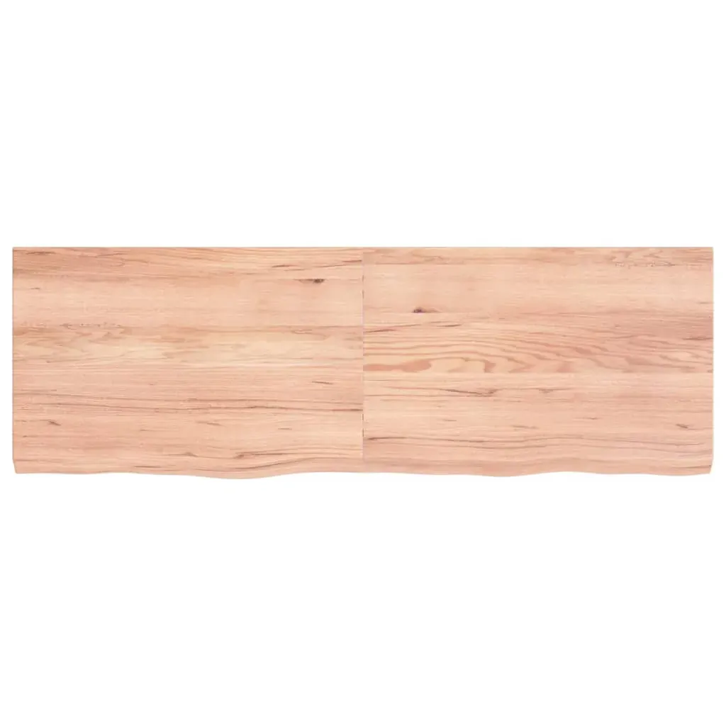 Table Top Light Brown 120x40x4 cm Treated Solid Wood Oak Price