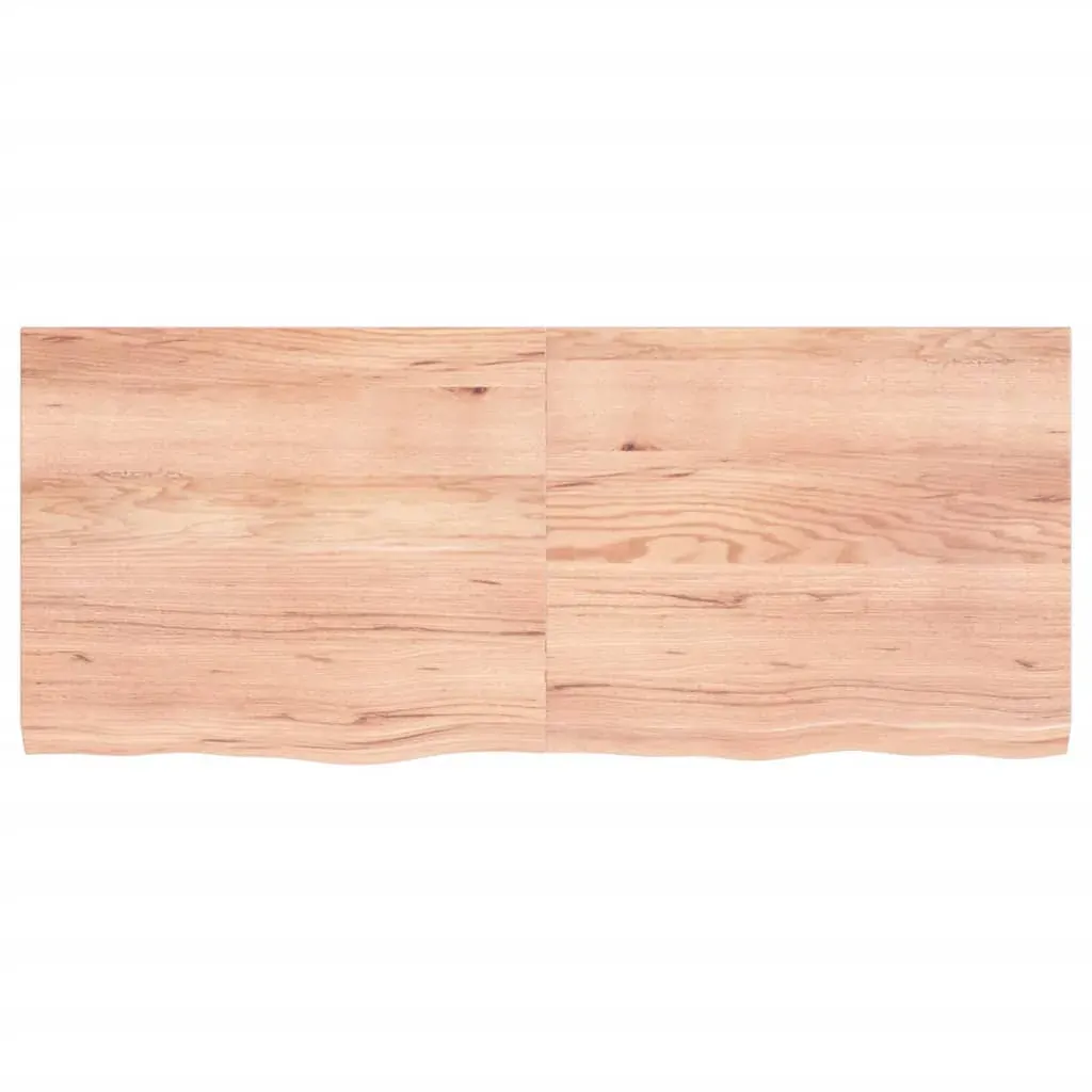Table Top Light Brown 120x50x4 cm Treated Solid Wood Oak Price